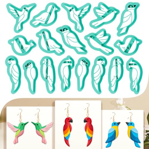 18Pcs Bird Polymer Clay Cutters Swallow Clay Earrings Cutters - color: Bird