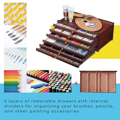 MEEDEN Art Supply Storage Box: 6 Drawers Pencil Organizer Craft Storage - size: 6 Layer Drawers