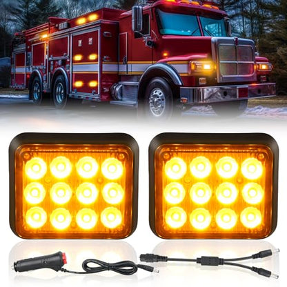 Nilight 12LED Magnetic Wireless Trailer Lights 2PCS Amber and White - color: 12LED Amber