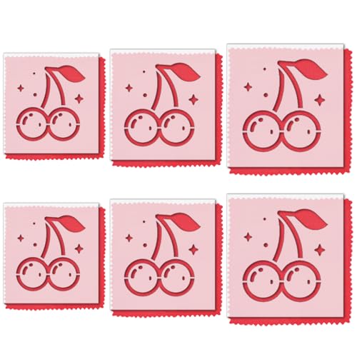 Stencil Stop Cherry Stencil - Reusable for DIY Projects, Painting, Drawing, Crafts - 14 Mil Mylar Plastic (Cherry- 6 Pack (2", 3", and 4", 2 Each)) - size: Cherry- 6 pack (2", 3", and 4", 2 each)