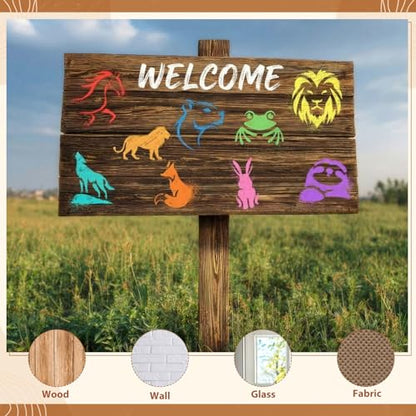 Fainne 100 Pcs 1.5 Inch Animals Theme Small Stencils for Crafts - style: Animals