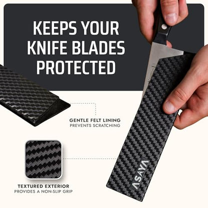 Asaya Professional Chef Knife Edge Guards – 6 Piece Knives Universal Covers - Extra Strength ABS Plastic and Food Safe Kitchen Knife Sheath Covers – Knives Not Included - size: 6Pcs