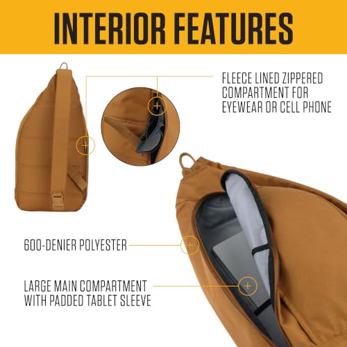 Carhartt Durable Sling Bag, Crossbody Backpack with Side Release Buckle, Tablet Sleeve and Adjustable Strap, Harbor Teal, 10L - color: Harbor Teal