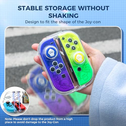 IINE Storage Case for Joy-con, Portable Dust-Proof Protective Box Compatible with Nintendo Switch Joy-Con, Switch/OLED PC Transparent Shell Case with Magnetic Closure - color: transparent