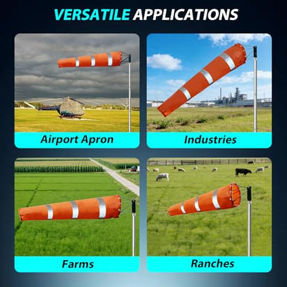 Airport Windsock Pole Kit, 8 in x 36 in Aviation Grade Wind Sock Pole Kit