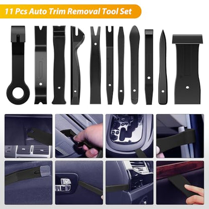 GOOACC 88Pcs Trim Removal Tool Auto Push Pin Bumper Retainer Clip Set - color: 88Pcs Clips Removal Kit Black