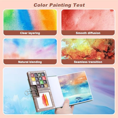 Mini Watercolor Paint Set, 15 Colors Pigments - color: 15 Colors