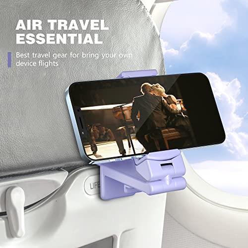 Perilogics Universal Airplane Phone Holder Mount, Plane Travel Essentials - color: Black / Lavender