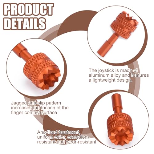 2 Pcs Mini 4 Pro/Mini 3 Pro Joysticks, Detachable Aluminum Alloy Drone Joysticks Compatible with DJI 3 Pro/4 Pro/Mini 4 Pro/Air 3 /Mavic 3 Pro RC 2 Remote Controller Replacement Accessories (Orange) - color: Orange