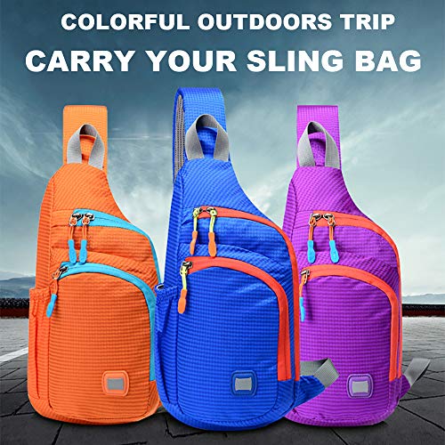 Peicees Small Sling Backpack Waterproof Unisex Shoulder Bag Chest Crossbody Daypack - color: Purple, size: Medium