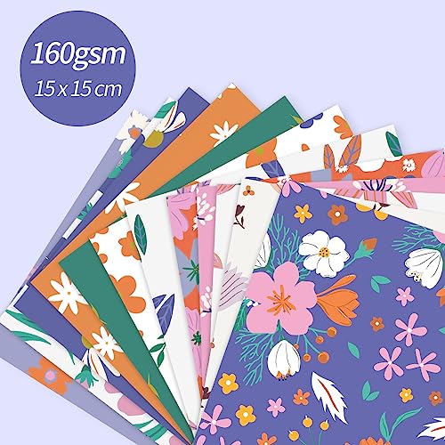 6x6" Cardstock Single Sided Scrapbooking,Craft Decorative Scrap Book Paper - color: 24sheets-fresh flowers
