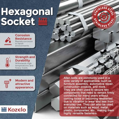 Socket Head Cap Screws M3-0.5x65mm 304 Stainless Steel Silver 10pcs - size: M3-0.5x65mm