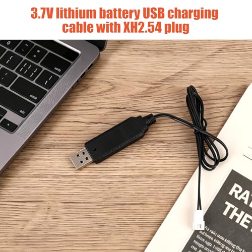 2pcs XH2.54mm 2P USB Charging Cable Replacement for 3.7V Lithium RC Battery, Quadcopter Battery Charger Wire USB Power Cable