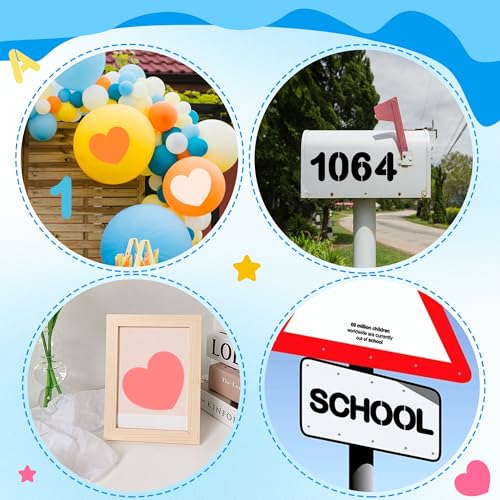 Letter Stencils 80Pcs 3&4Inch Large Alphabet Number Reusable Stencils - size: 3Inch+4Inch