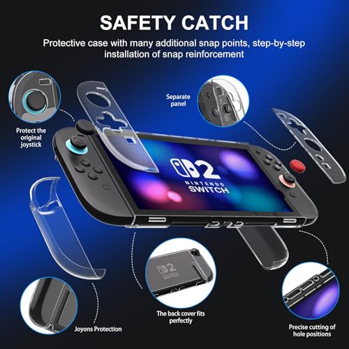HEATFUN Dockable Clear Case Compatible with Nintendo Switch 2, Transparent - color: Transparent