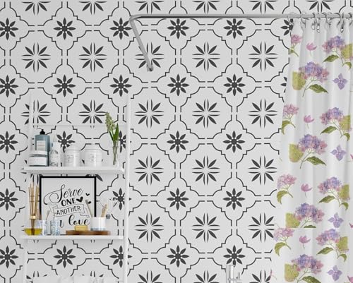 16 Pack Spanish Tile Stencils for Painting Floors & Walls - 12x12 - size: 12 X 12 Inch