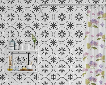 16 Pack Spanish Tile Stencils for Painting Floors & Walls - 12x12 - size: 12 X 12 Inch