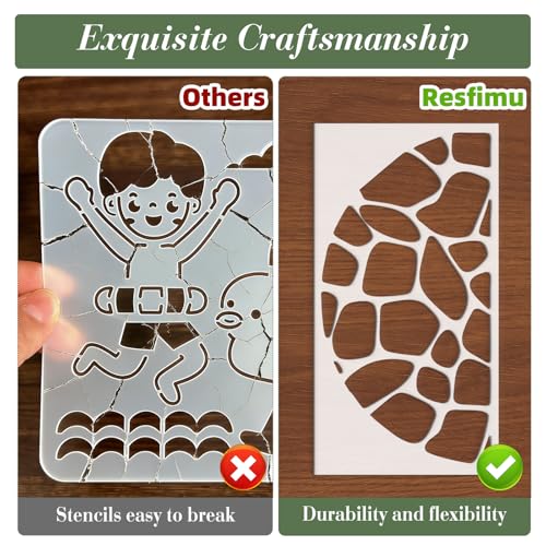 Geometric Texture Stencils for Crafts Reusable 9Pcs Stencils(11.8X6.3 Inch) - color: Texture 8