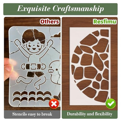 Geometric Texture Stencils for Crafts Reusable 9Pcs Stencils(11.8X6.3 Inch) - color: Texture 8