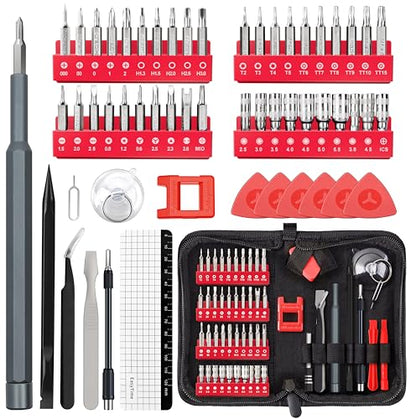 Electronics Small Screwdriver Set: 57 PCS Mini Precision Repair Tool Kit - color: Red