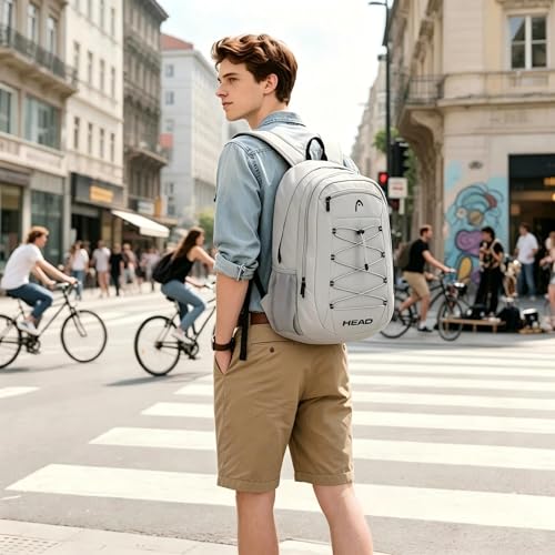 HEAD 30L Drone String Backpack,Large Laptop Backpack Fits 15.6" Laptop - color: Grey