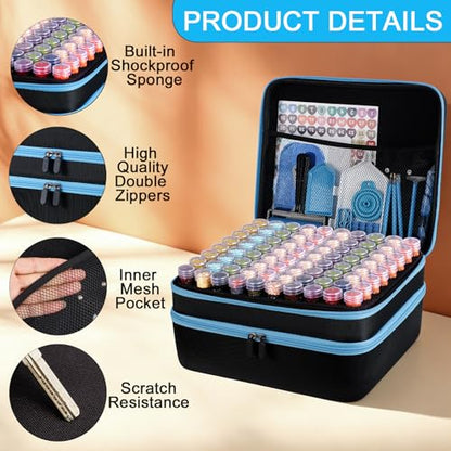 LYMUSUMI Diamond Art Storage Containers 240 Slots Diamond Painting Tools - color: Blue-240 Slots