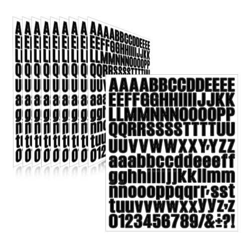 Letter Stickers,Mailbox Numbers,0.75 Inch Waterproof Vinyl Alphabet - color: Black, size: 0.75 Inch