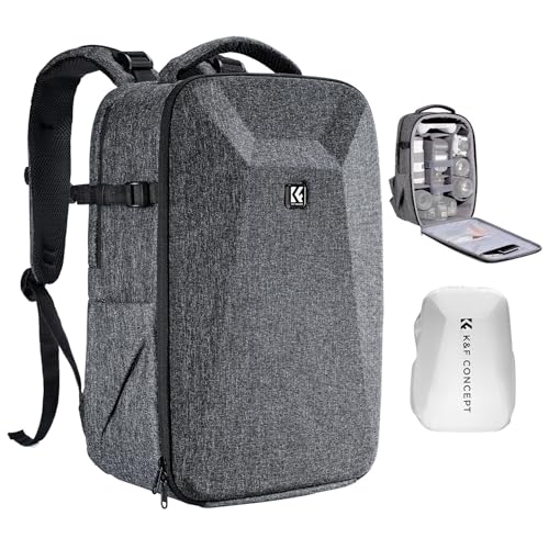 K&F CONCEPT Camera Backpack,Hardshell Photography DSLR Camera Bag - color: Grey