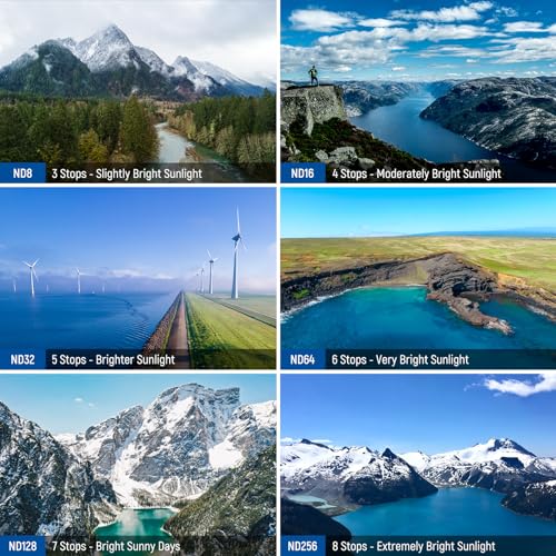 NEEWER ND & CPL Filter Set Compatible with DJI Mini 4 Pro, 8 Pack UV CPL ND8 ND16 ND32 ND64 ND128 ND256 CPL Polarizer Neutral Density Drone Lens Filters, Multi Coated HD Optical Glass/Aluminum Frame - size: Mini 4Pro, style: 8 Pack ND&CPL&UV Filter