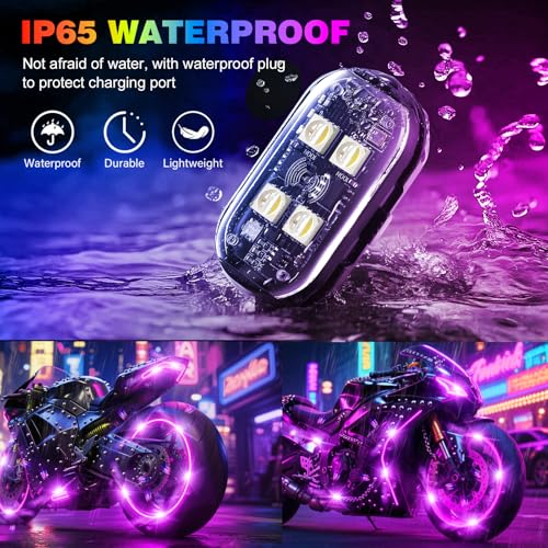 4LEDs Wireless LED Strobe Lights, Rechargeable Anti-Collision Warning Light - size: 4PCS (Upgraded 4LEDs)
