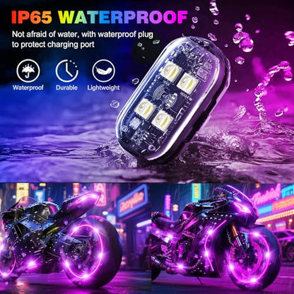 4LEDs Wireless LED Strobe Lights, Rechargeable Anti-Collision Warning Light - size: 4PCS (Upgraded 4LEDs)