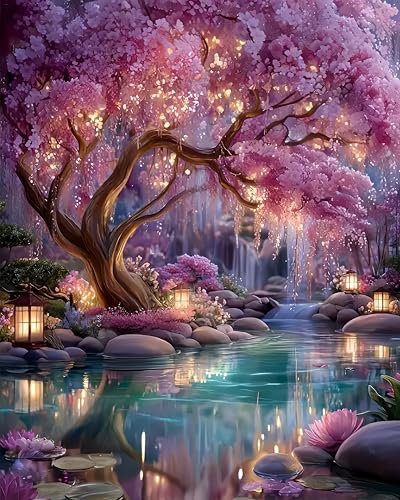 Glowing Forest Painting by Numbers Kit for Adults Beginner,15.7X19.7in - color: PB416-A-1