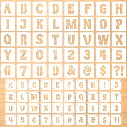 Letter Stencils, 80 Pcs Large Alphabet and Numbers Stencils (3Inch & 4Inch) - size: 3Inch&4Inch