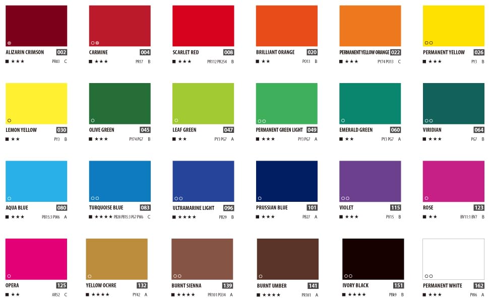 ShinHan Professional Designer Gouache 15ml Tube 24 Colors Set A