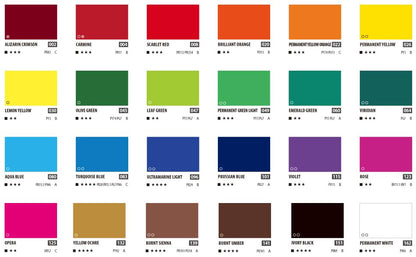 ShinHan Professional Designer Gouache 15ml Tube 24 Colors Set A