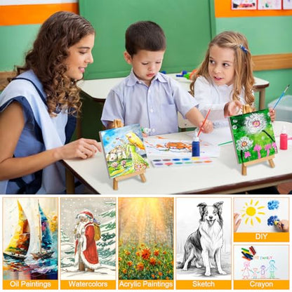 Mimorou 32 Pack Mini Canvas with Easel for Painting Wood, 3 x 3 Inch - size: 3 x 3 Inch