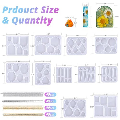 LET'S RESIN Earring Resin Molds, 171Pcs Jewelry Making Kit - color: Geometric Earring Molds