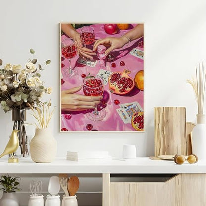 DAZZLEDOTS Pink Diamond Art Kits for Adults, Cherry Drink Diamond Painting - color: DT100