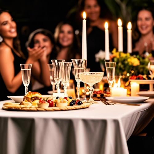 54IN X 320FT Plastic Table Cover Roll with Cutter Box, Cut to Size Plastic Table Cloths for Parties, Birthday, (White, 54"x3840"(Rectangular)) - color: White, size: 3840" x 54" (Rectangular)