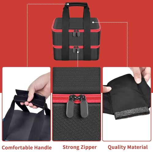 Double-Layer Battery Bag for Makita 40V, for Dewalt Battery&Charger - color: Red