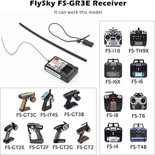 Flysky FS-GR3E Receiver AFHDS Long Range 3CH 2.4GHz Surface Receiver for FS-GT2 FS-GT2B FS-GT3B FS-GT3C FS-IT4S Transmitter RC Car Boat (1pc)