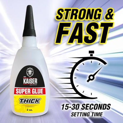 Thick Cyanoacrylate (CA) Super Glue – 4 Pack (4 x 2 oz Bottles) – Gap-Filling Adhesive for Wood, Marble, Stone, and Heavy-Duty Applications - size: 8 oz
