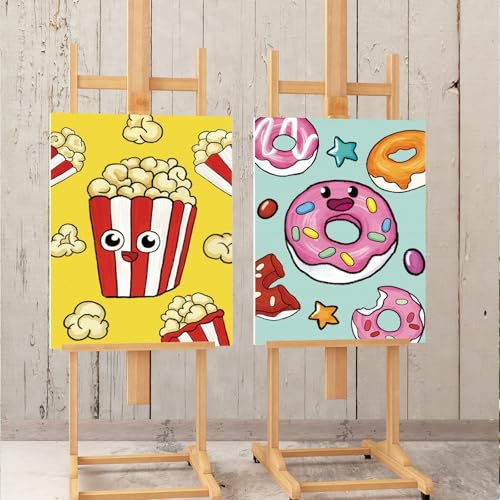 Louise Maelys 12Pack Pre Drawn Canvas to Paint for Kids,Fruit Food - color: FOOD