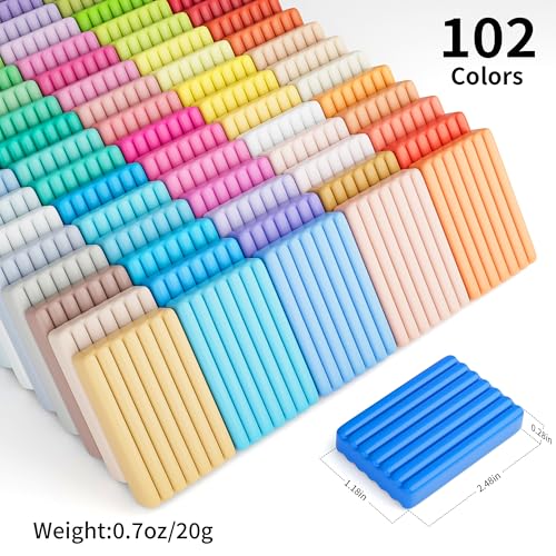 Aestd-ST Polymer Clay 102 Colors, Oven Bake Modeling Clay for Kids - color: 102 Colors