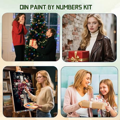ICYANART Paint by Numbers Kit for Adults Beginner Cross Number Painting - color: Cross