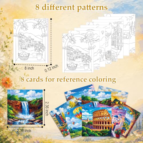 Cholemy 36 Pcs Paint and Sip Kit Gift for Adults 8''x10'',Natural Scenery - style: Natural Scenery