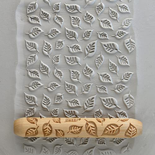 MKM Pottery Tools Wood Hand Rollers for Clay (HR-50 Falling Leaves) - size: HR-50 Falling Leaves