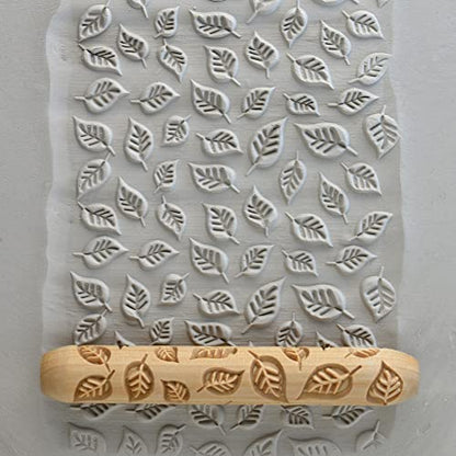 MKM Pottery Tools Wood Hand Rollers for Clay (HR-50 Falling Leaves) - size: HR-50 Falling Leaves