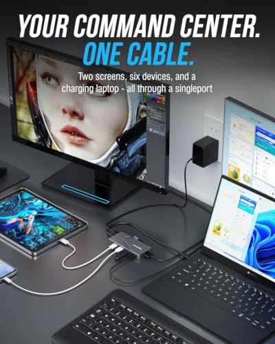 SABRENT OMNIPORT 7D USB-C Dock, Dual 4K HDMI, 100W PD (HB-UC7D) - size: 7-in-1 Dual Display