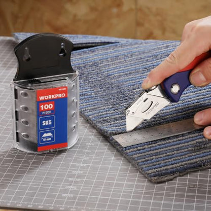 WORKPRO Utility Knife Blades, 100-Pack SK5 Steel Blades with Dispenser - style: 100 Pack